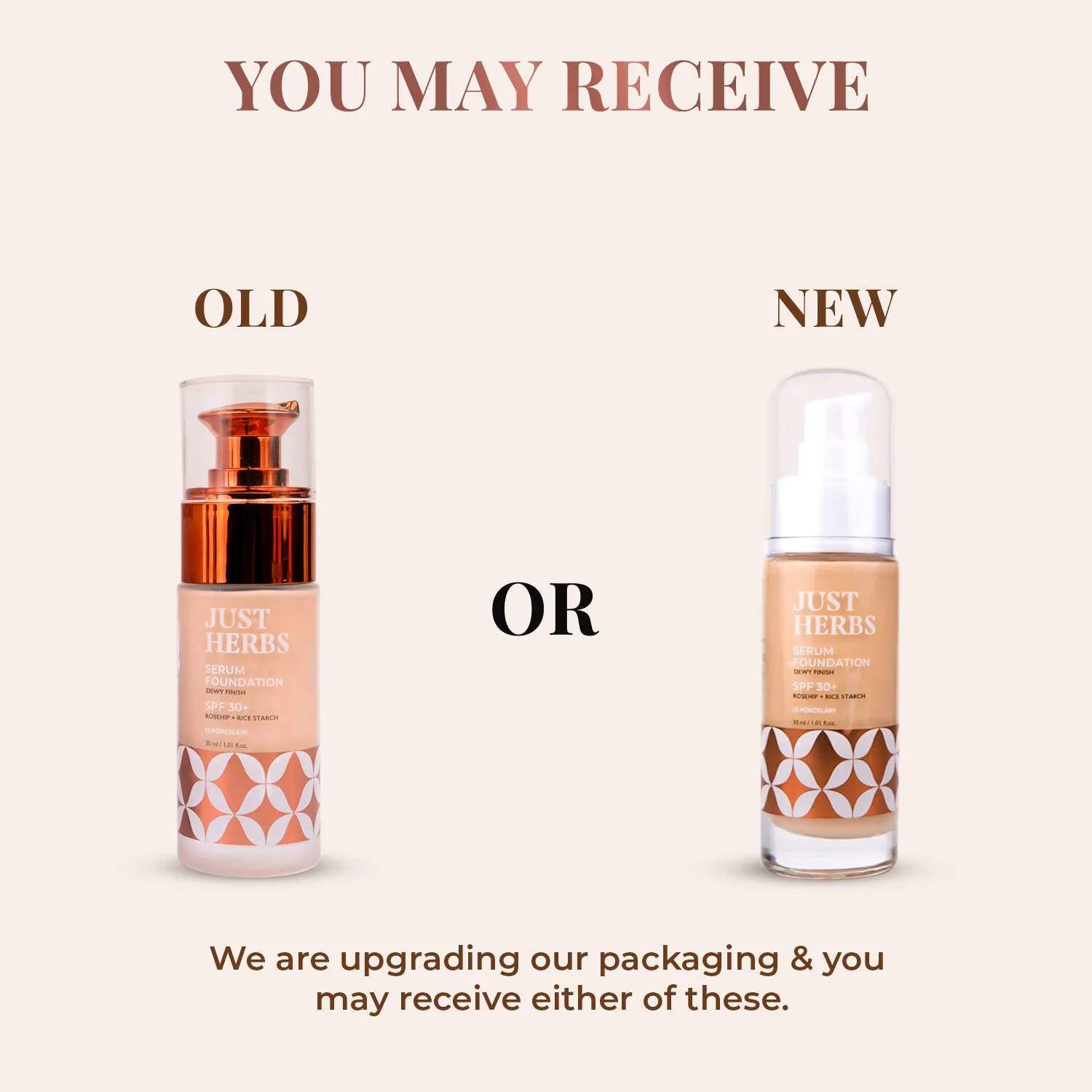 Serum Foundation Dewy Finish SPF 30  with Rosehip and Rice Starch - Beige